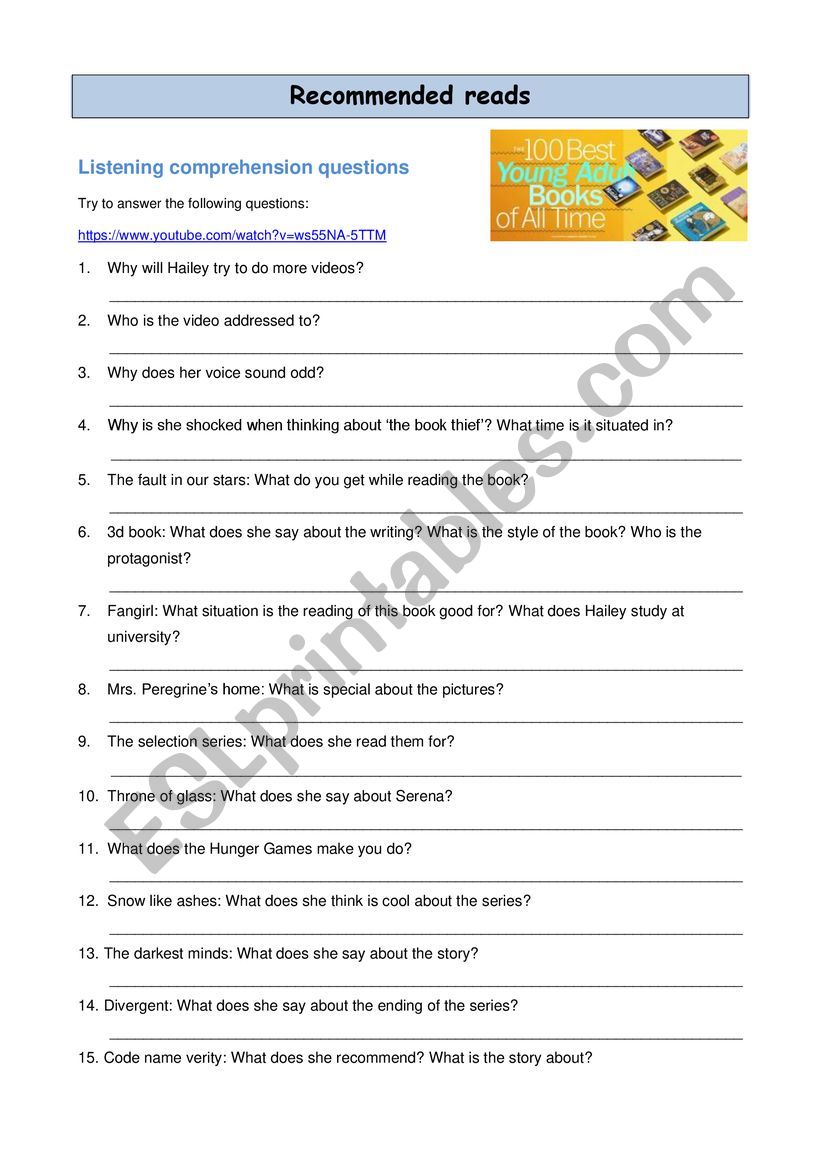 Listening comprehension Book Recommendations