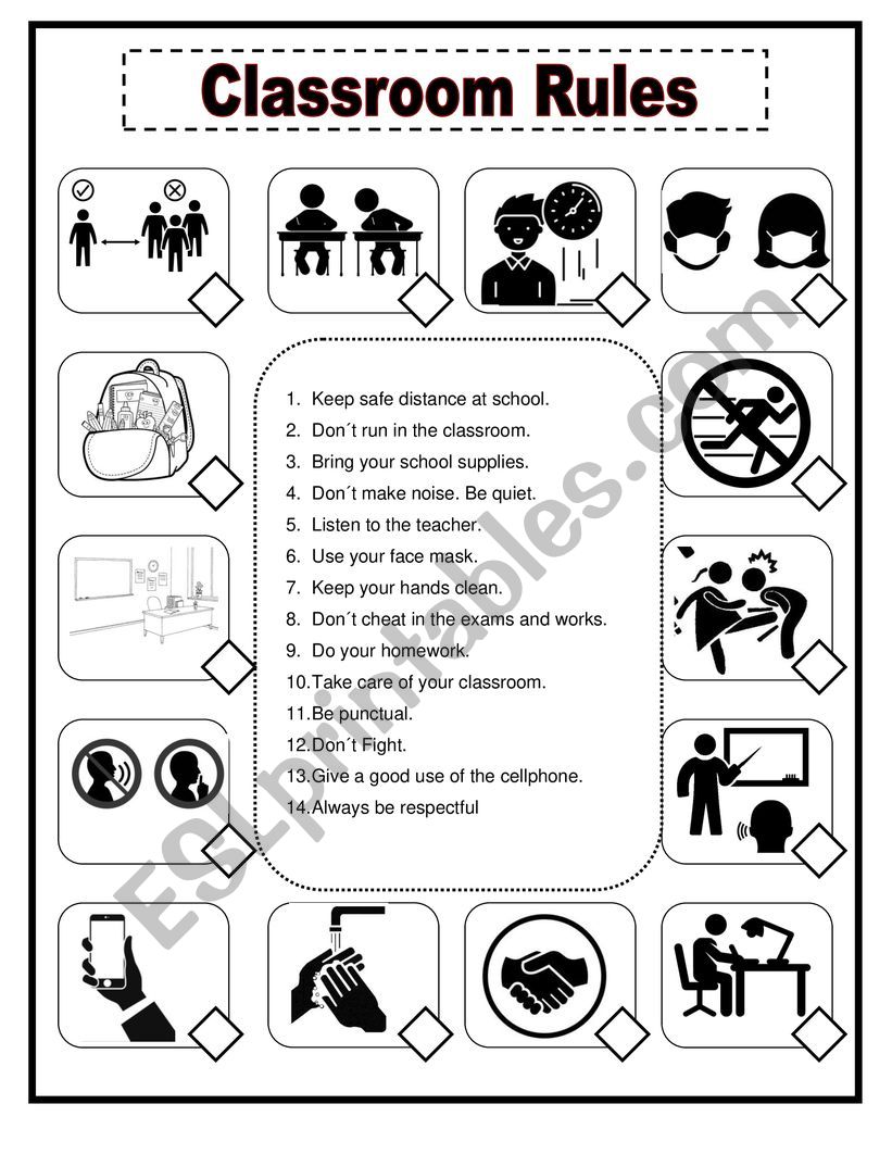 CLASSROOM RULES worksheet