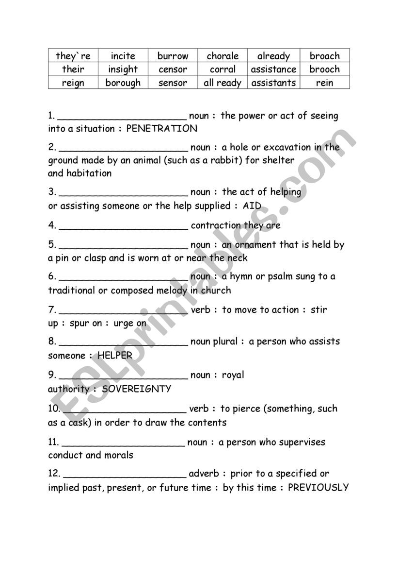 Spelling Words Definitions Grade 6 Week 14