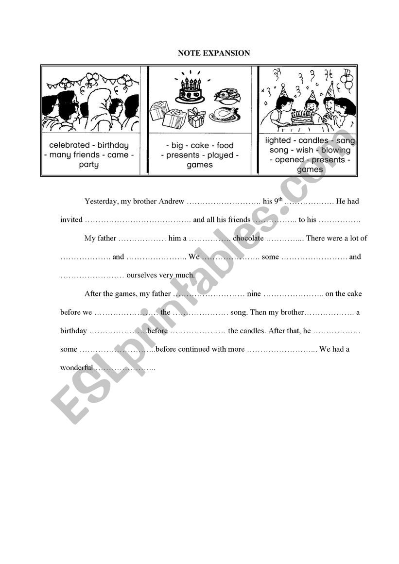 Note Expansion worksheet