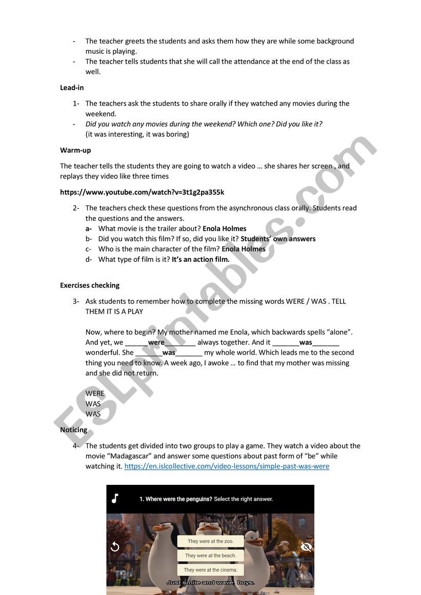 lesson on simple past worksheet