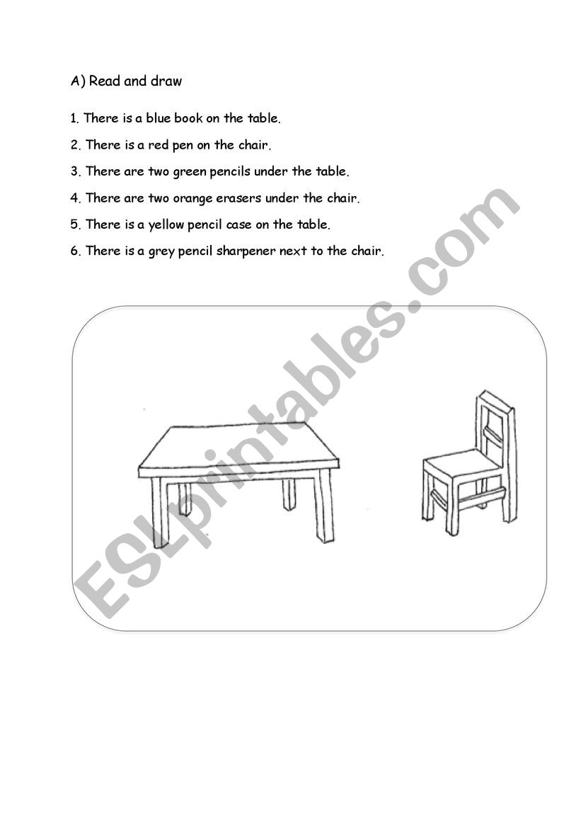 Prepositions of place worksheet