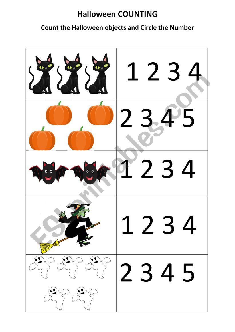 Halloween Counting worksheet