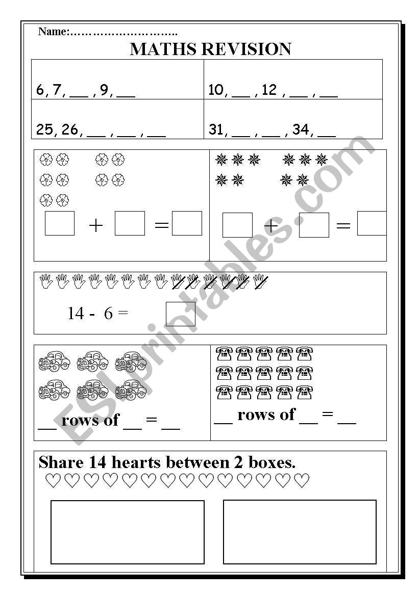 Maths revision worksheet