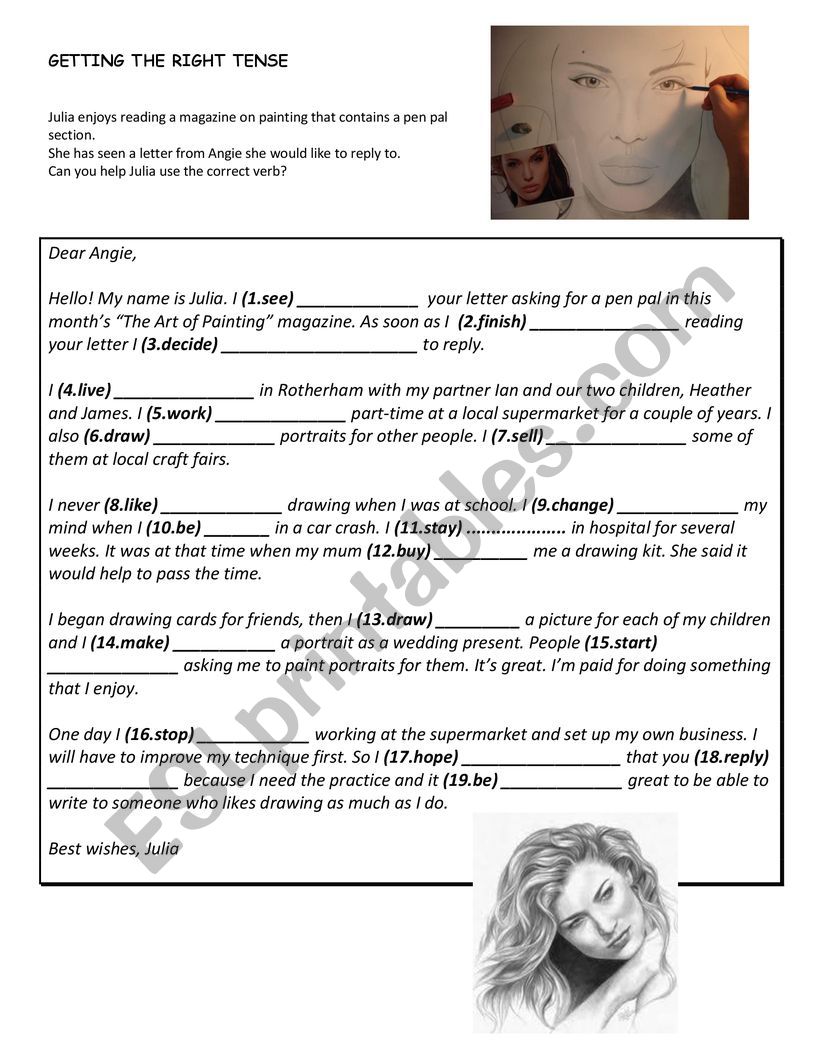 Getting the Right Tense worksheet