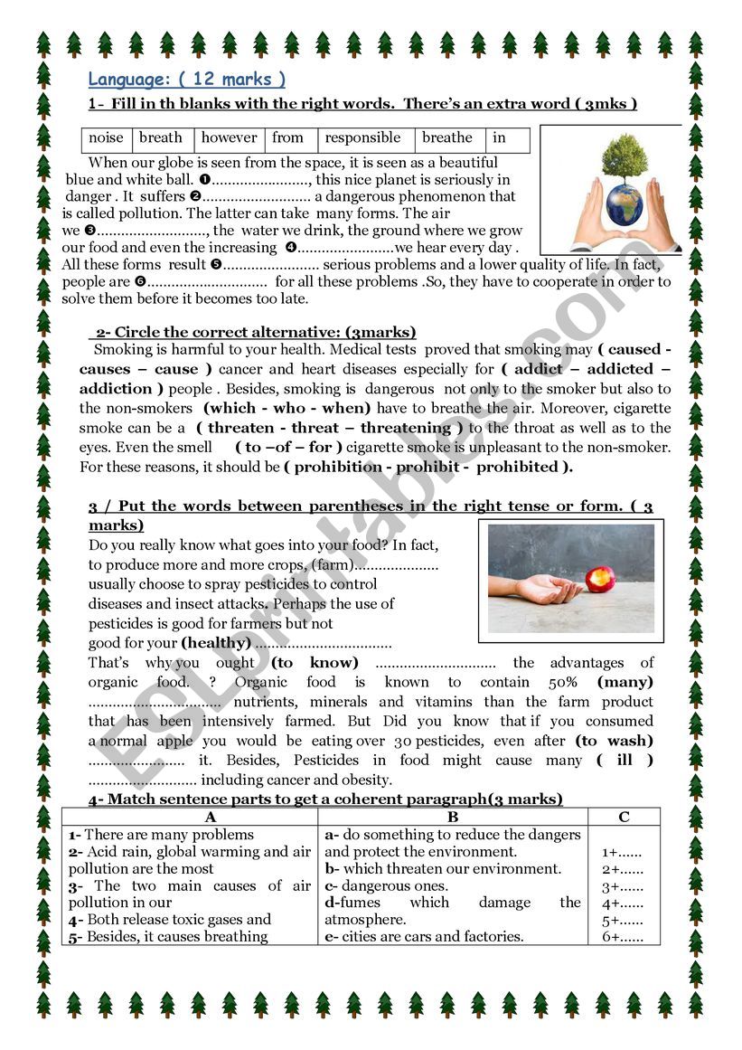 mid term test for 9th formers worksheet