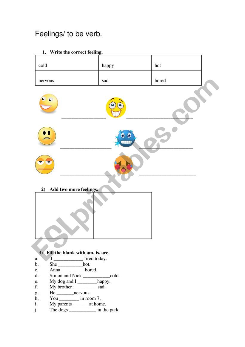 To be verb worksheet