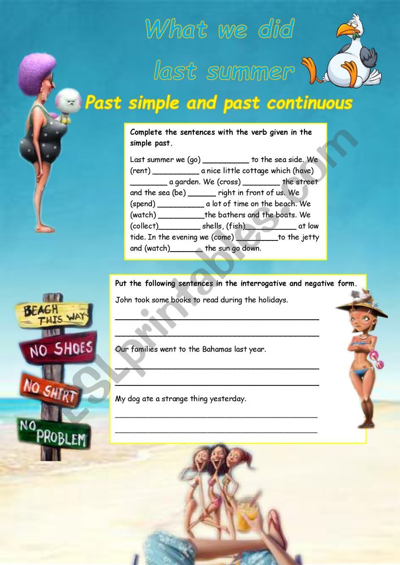 Grammar test Past simple and continuous - What we did last summer with KEYS 