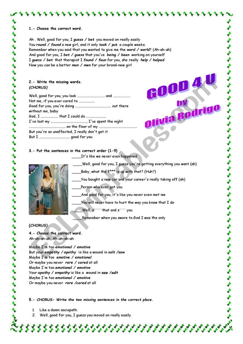 Goof 4 U worksheet