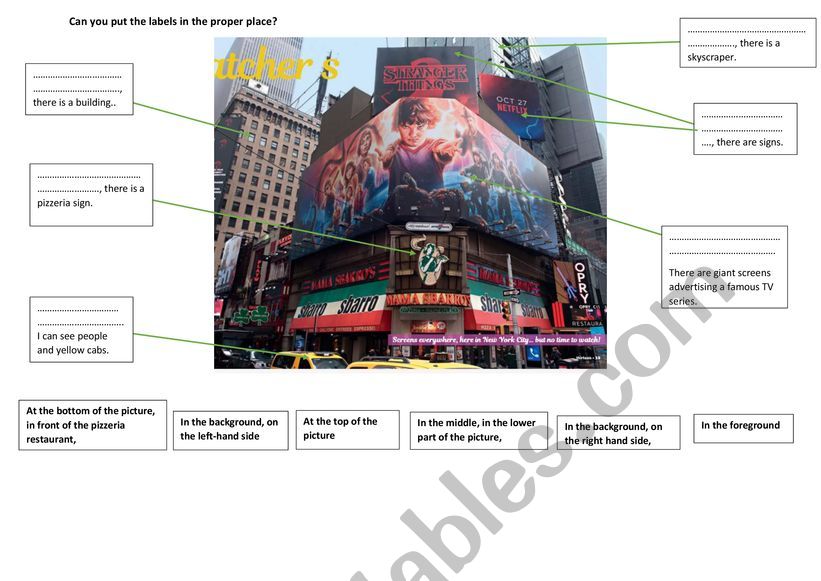 photo description worksheet