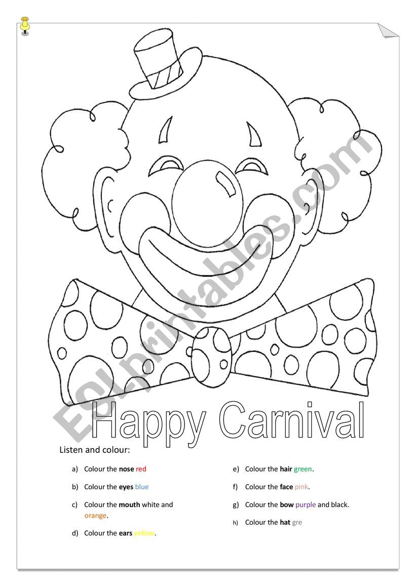 Carnival  worksheet