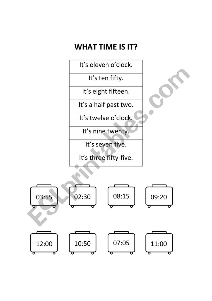 Telling time worksheet