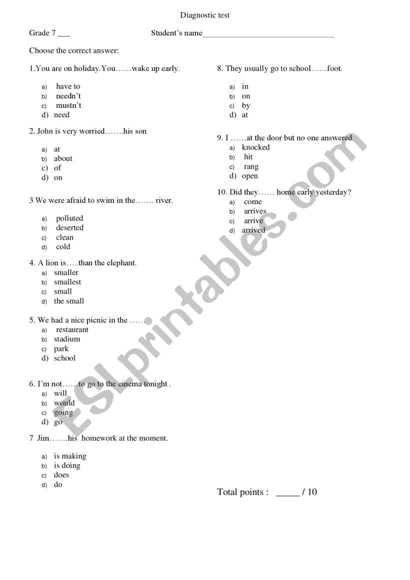 Test worksheet