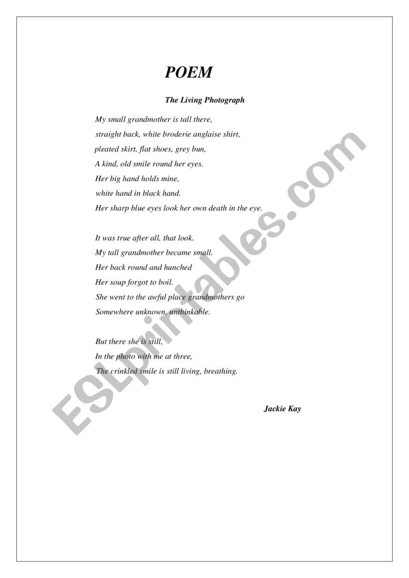 POEM : THE LIVING PHOTOGRAPH BY JACKIE KAY (2)