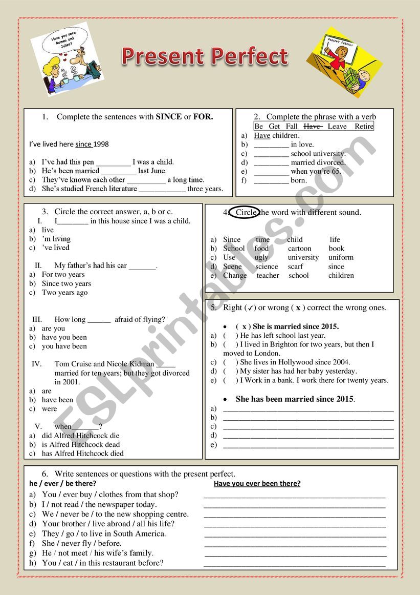 Present Perfect worksheet