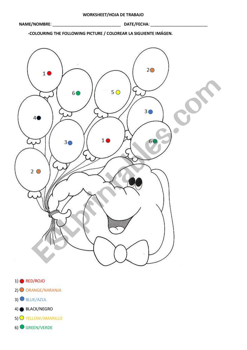 colors worksheet