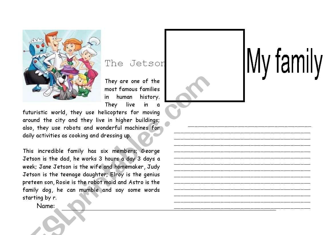 The Jetsons family worksheet