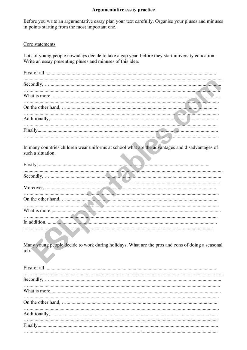 Discussion worksheet
