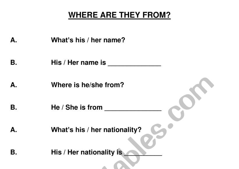 nationalities worksheet