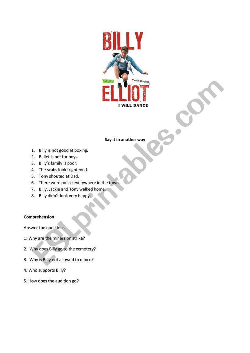 Billy Elliot worksheet