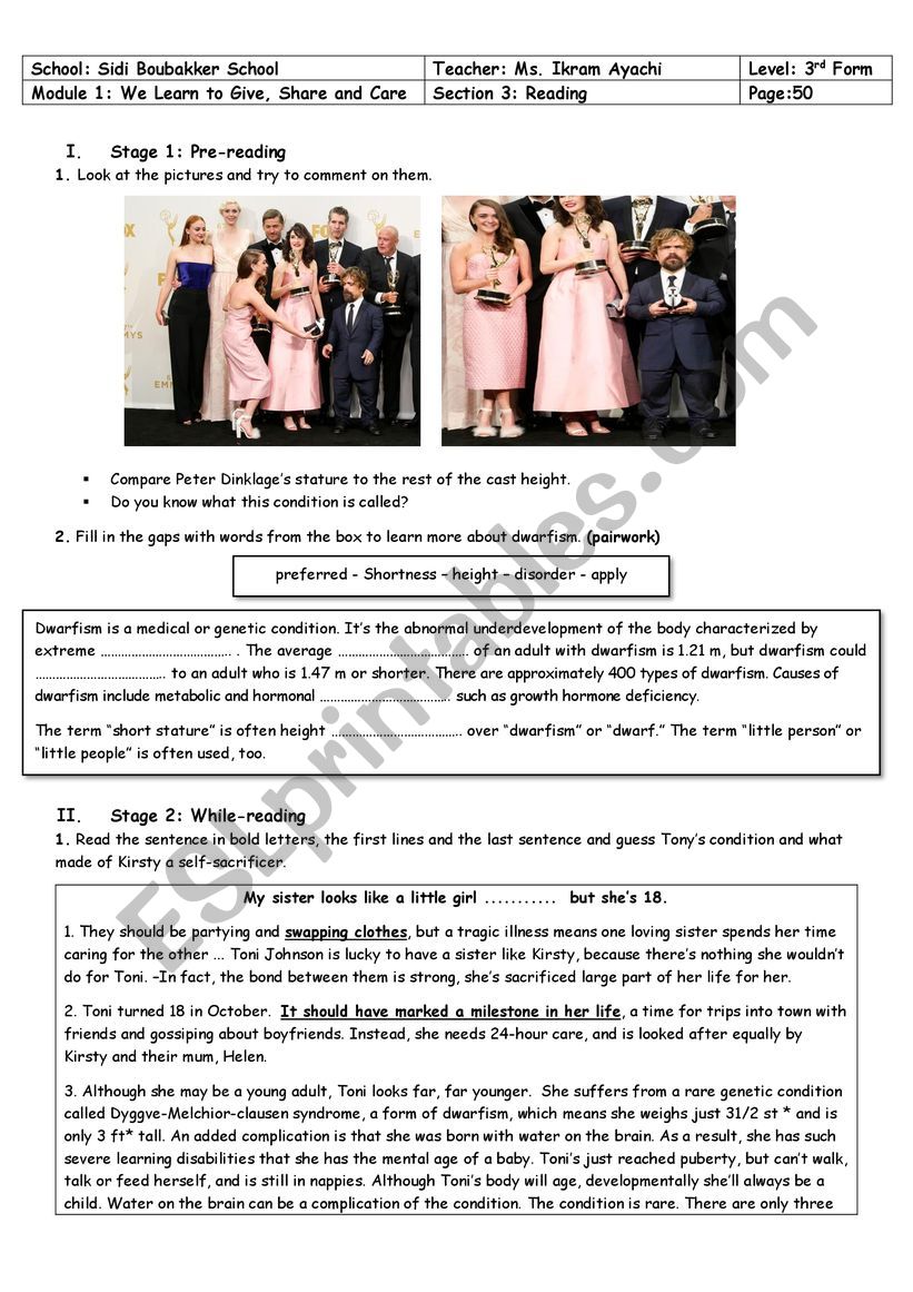 3rd Form - Module 2 - Section 3 - Reading