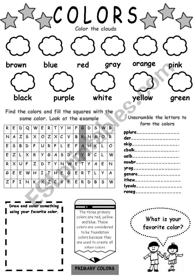 colors (for beginners) worksheet