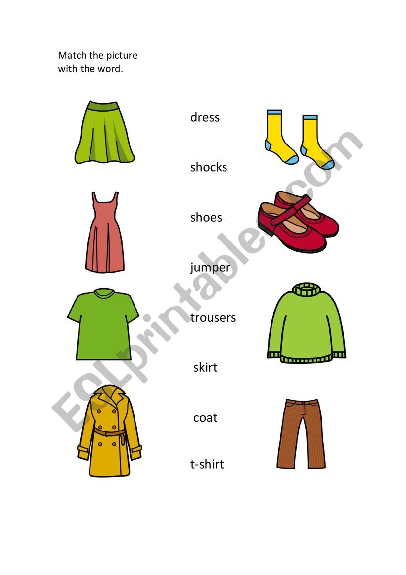 CLOTHES worksheet