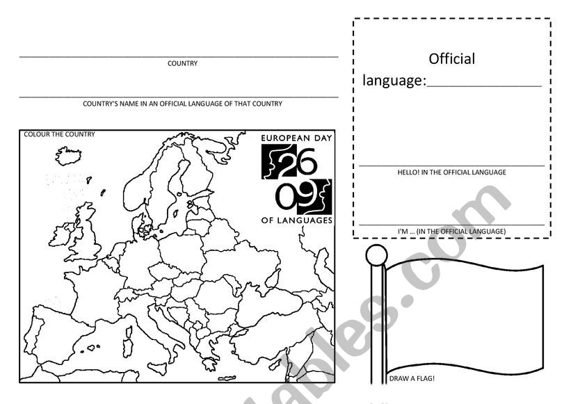 European Day of Languages worksheet