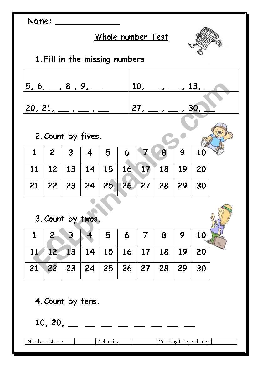 number worksheet