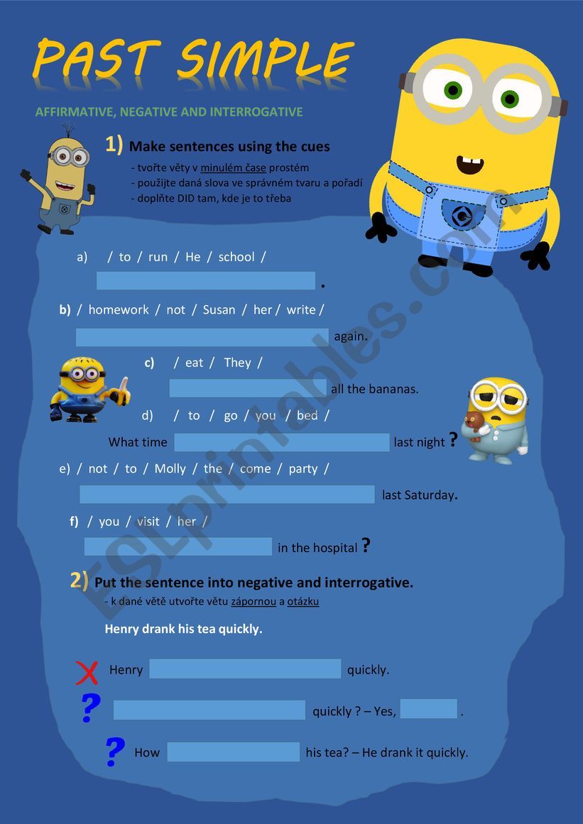 Past simple worksheet