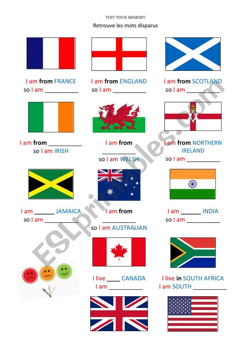 Countries and Nationalities worksheet