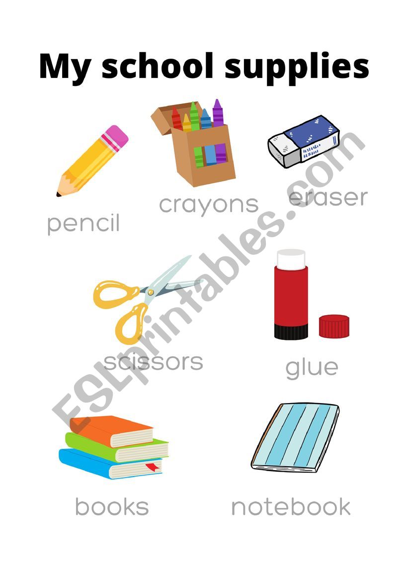 basic school supplies worksheet