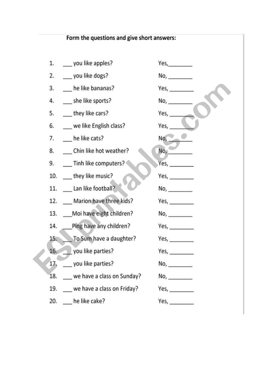 Do or Does? worksheet