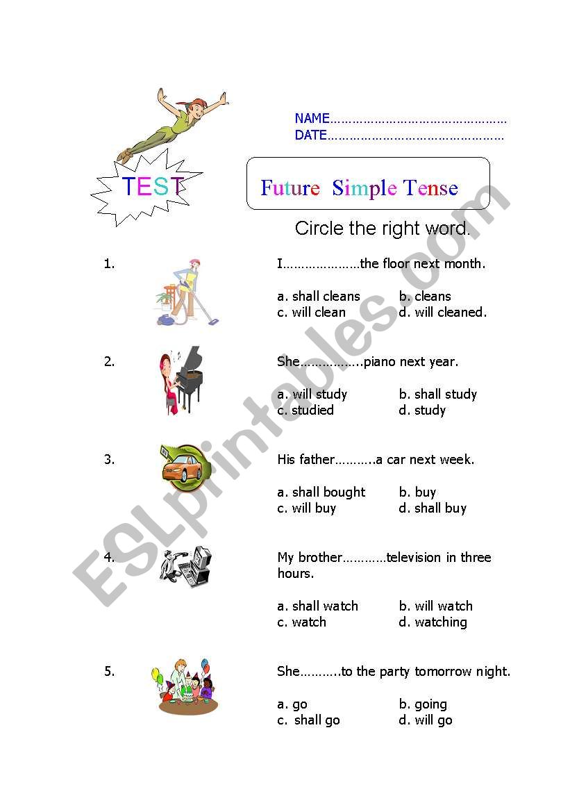 Future Simple Tense worksheet
