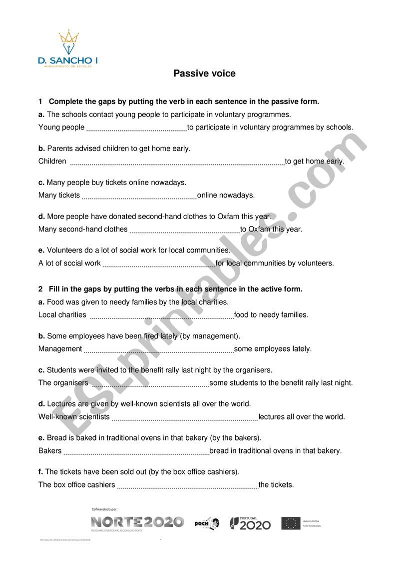 the passive worksheet