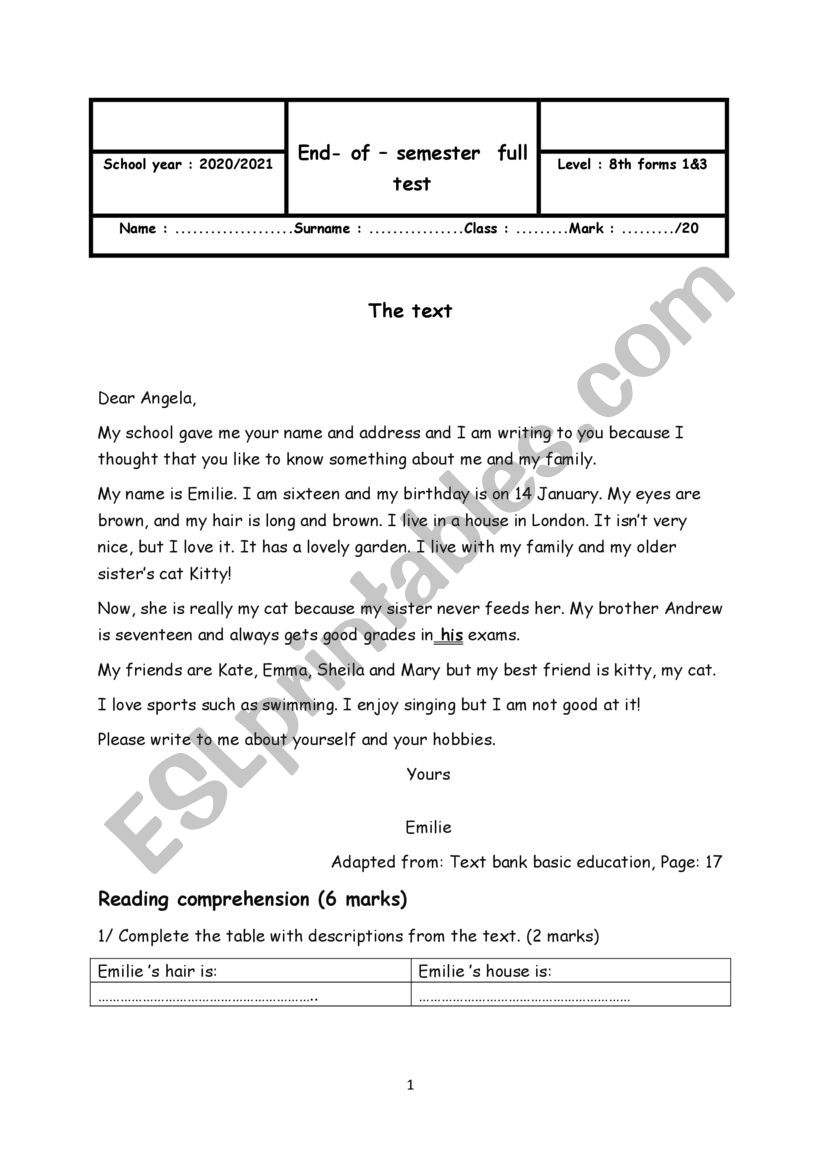 full-term 3 test worksheet