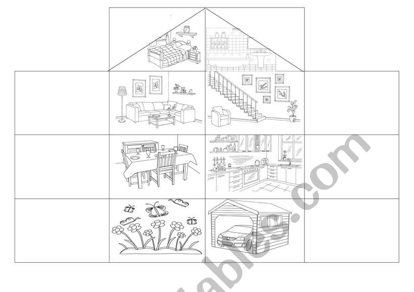 PARTS OF THE HOUSE worksheet