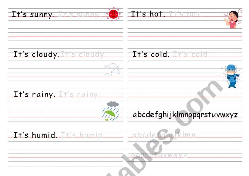 Weather writing worksheet worksheet