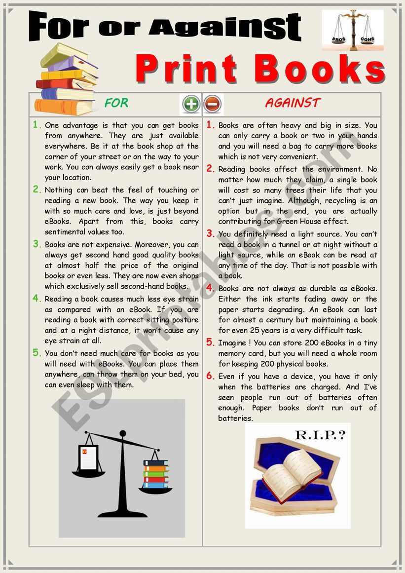 For or Against Printed Books - Debate