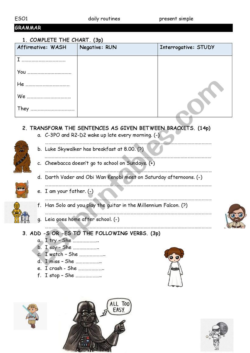 present simple activities worksheet