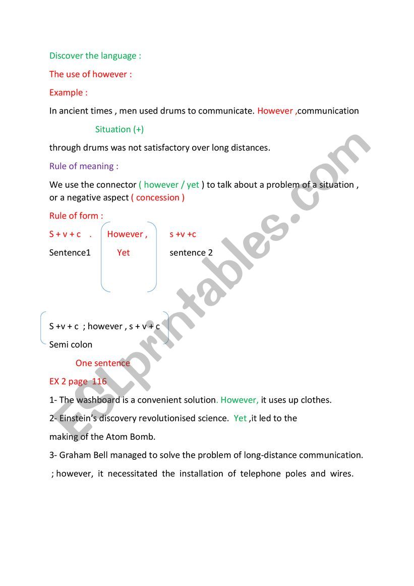 concession worksheet