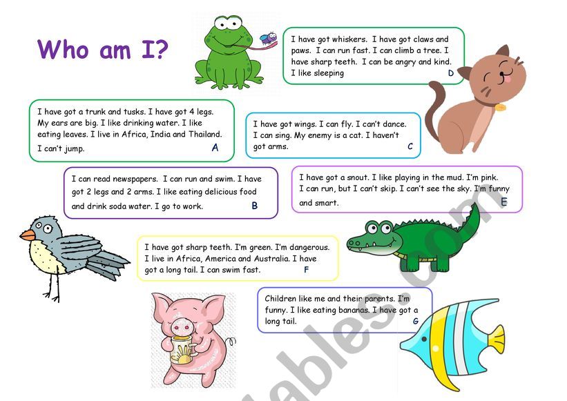 Who am I? Riddles  worksheet