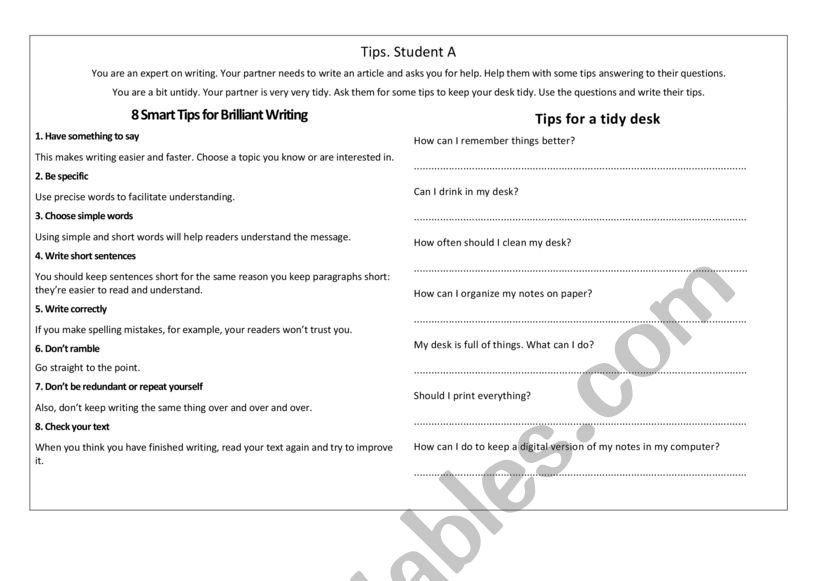 Tips Conversation. Oral interaction