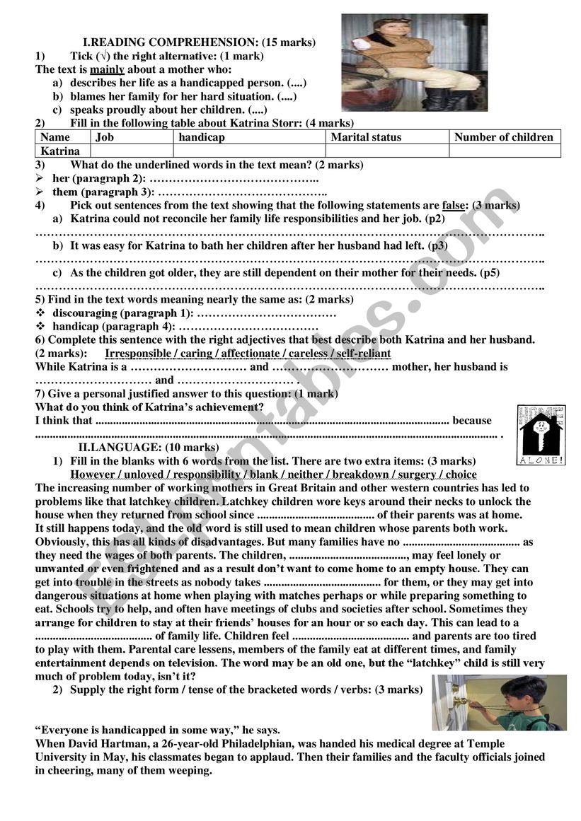 end-term test  worksheet
