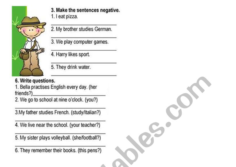 The Present Simple  worksheet