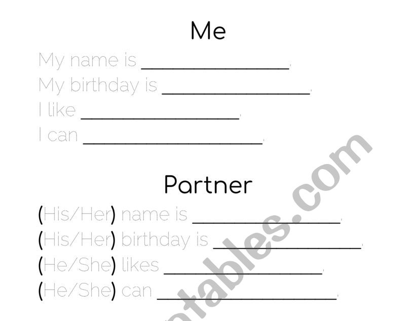 Introduction Activity worksheet
