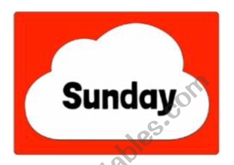 Days of the week flashcards worksheet