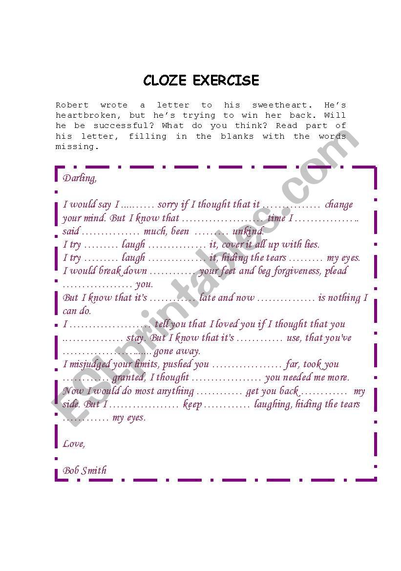 Boys dont cry - The Cure worksheet