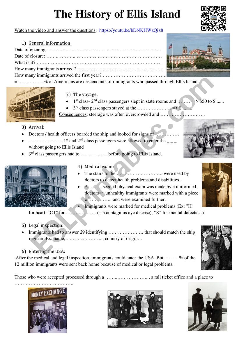 Ellis Island History worksheet