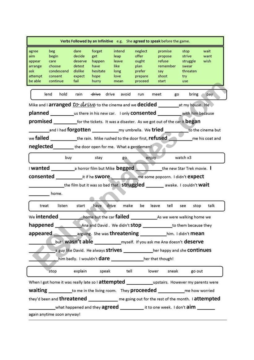 English worsheet 1 worksheet